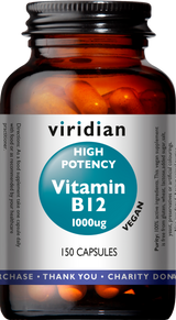 Viridian Vitamin B12 1000ug (High Potency) Veg Caps 150 size #201