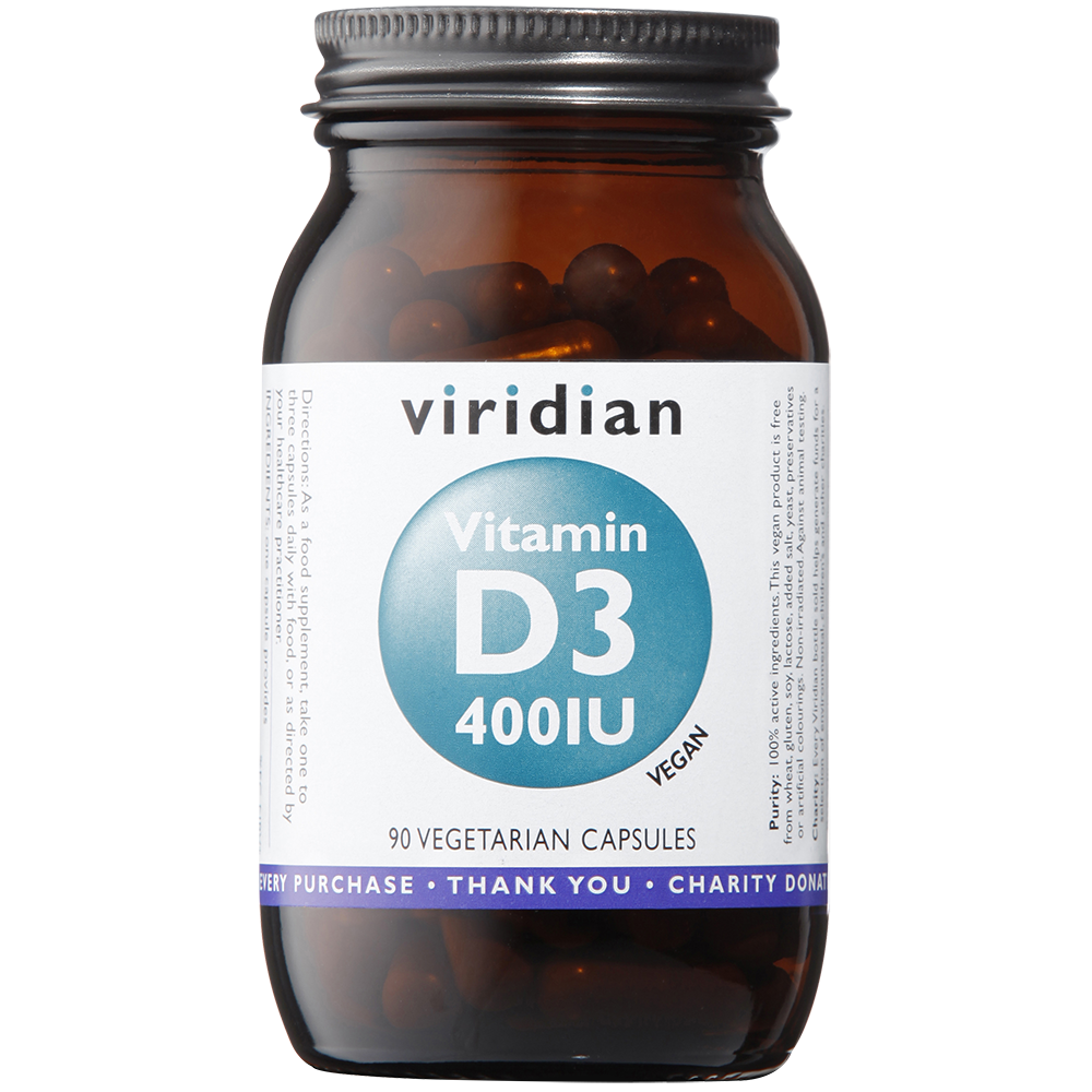 Viridian Vitamin D3 400iu Veg Caps 90 size #269