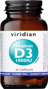 Viridian Vitamin D3 1000iu Veg Caps 30 size #270