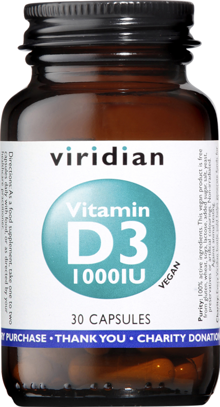 Viridian Vitamin D3 1000iu Veg Caps 30 size #270