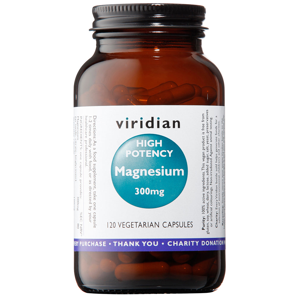 Viridian Magnesium 300mg (High Potency) Veg Caps 120 size #304