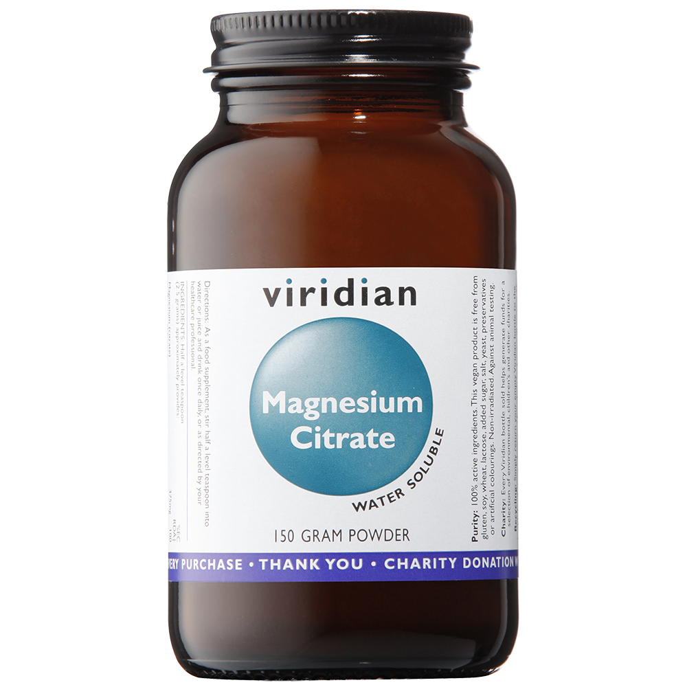 Viridian Magnesium Citrate Powder 150g size #333