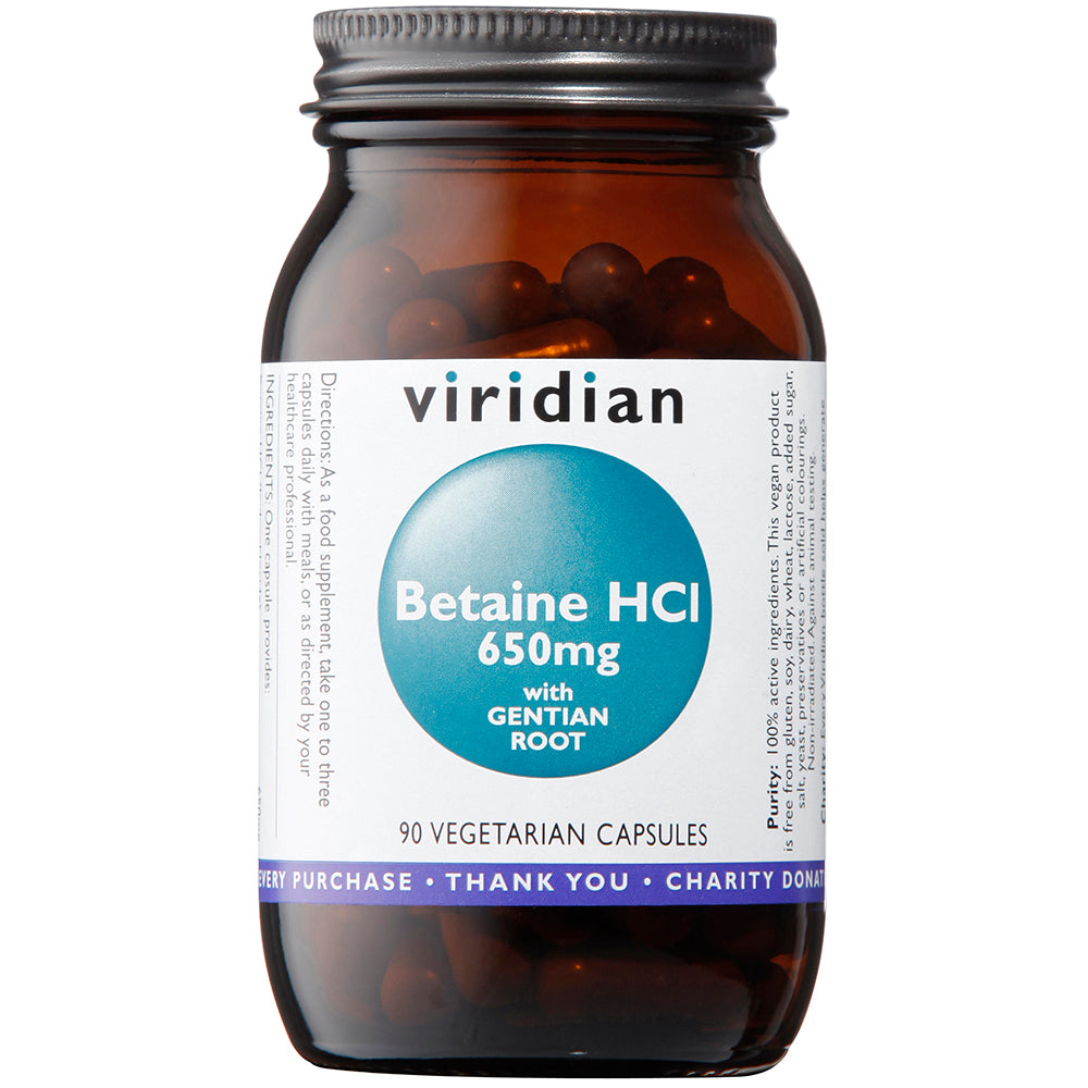 Viridian Betaine HCl & Gentian Veg Caps 90 size #471