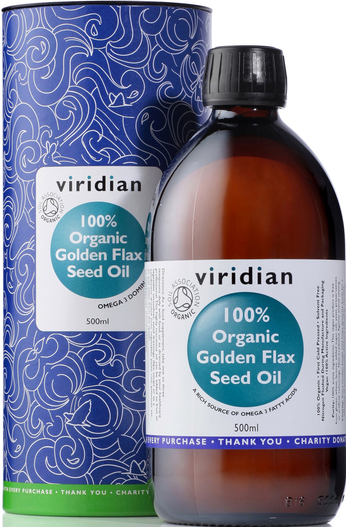 Viridian Flaxseed Omega Oil (Organic) 500ml size # Up To 40% Off