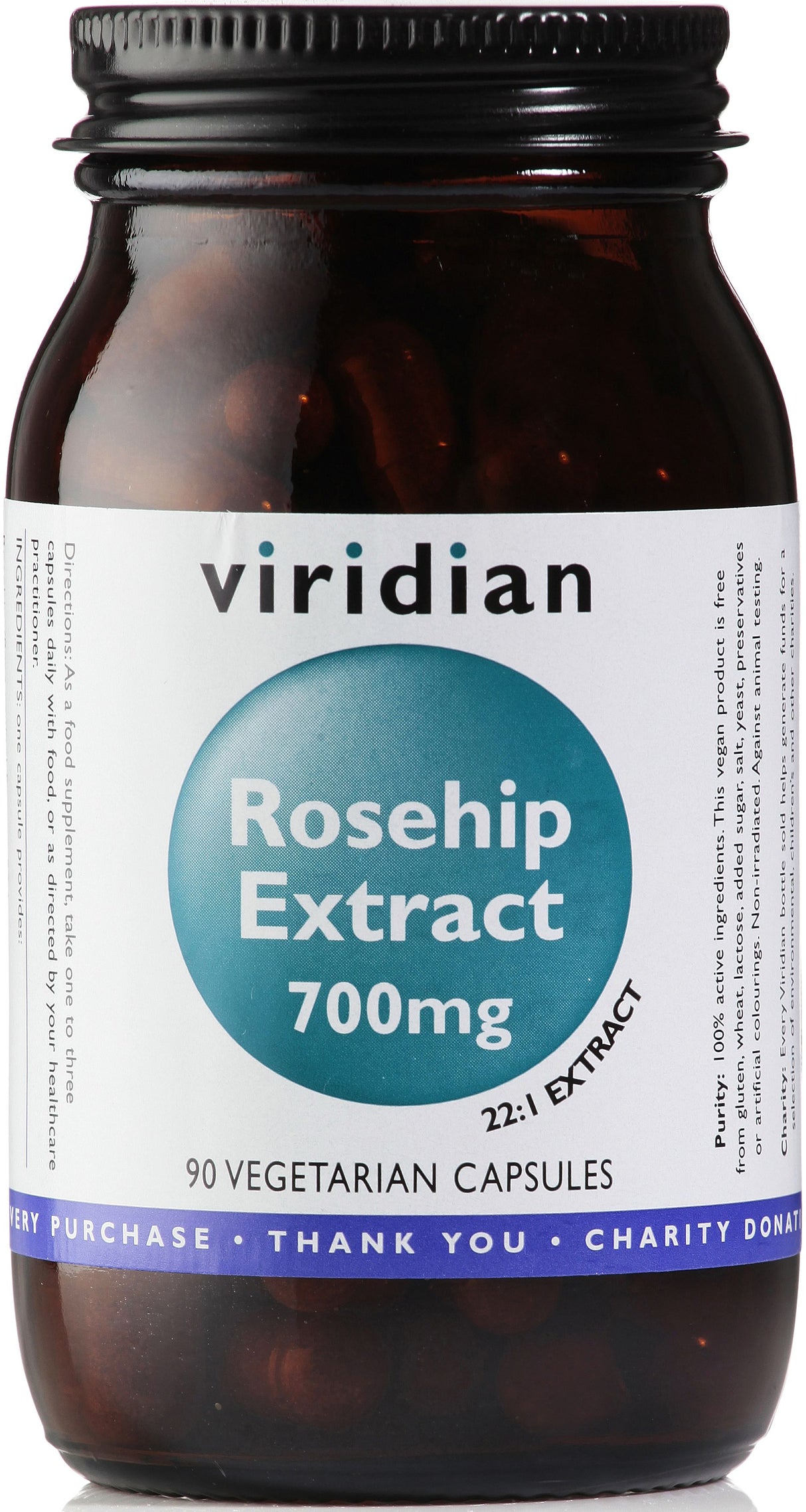 Viridian Rosehip Extract Veg Caps 90 size #854