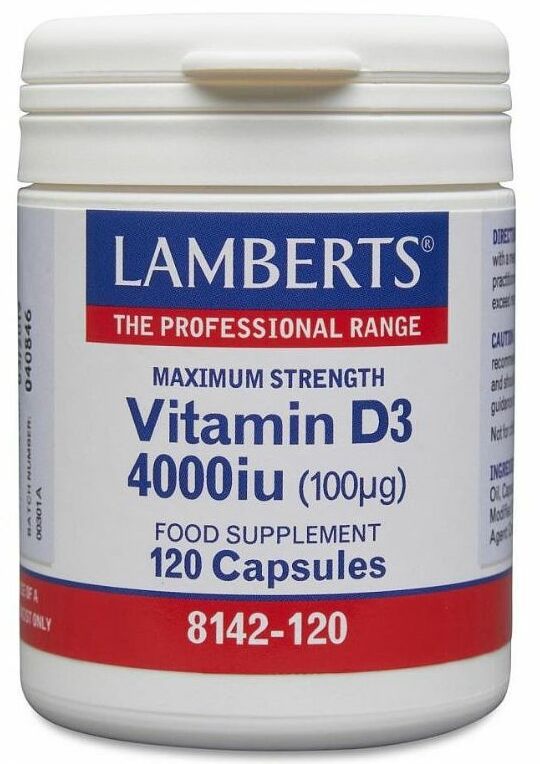 Lamberts Vitamin D3 4000iu (100µg)120 Caps #8142