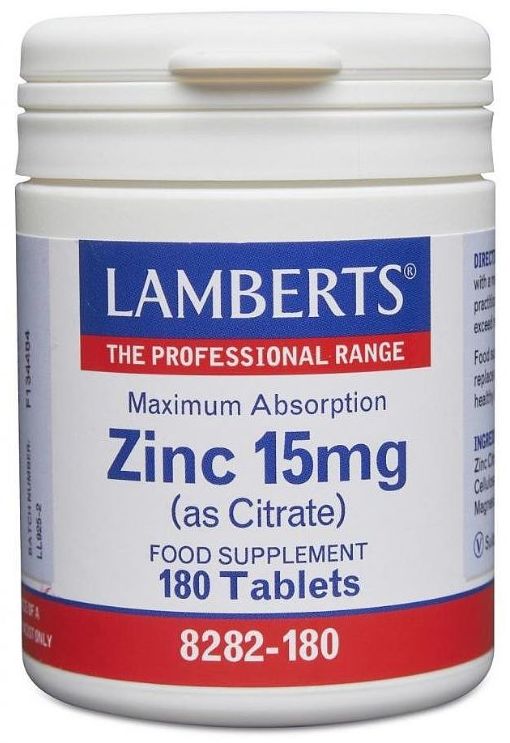 Lamberts Zinc 15mg (as Citrate) 180 Tablets # 8282