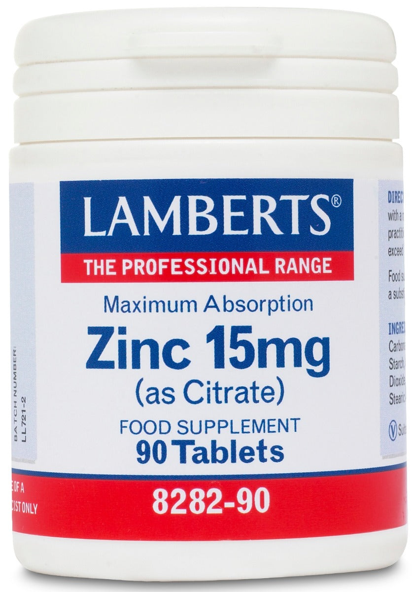 Lamberts Zinc 15mg (as citrate) 90 Tablets # 8282