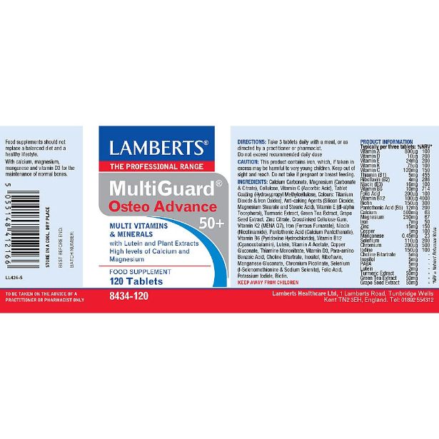 Lamberts MultiGuard OsteoAdvance 50+ (120 Tablets ) # 8434