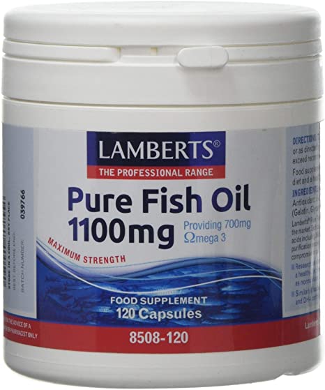 Lamberts High Potency Pure Fish Oil 1100mg (EPA 360mg/DHA 240mg) 120 Capsules #8508