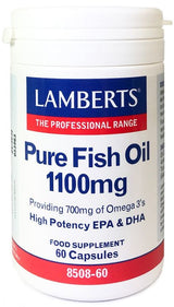 Lamberts High Potency Pure Fish Oil 1100mg (EPA 360mg/DHA 240mg) 60 Capsules #8508