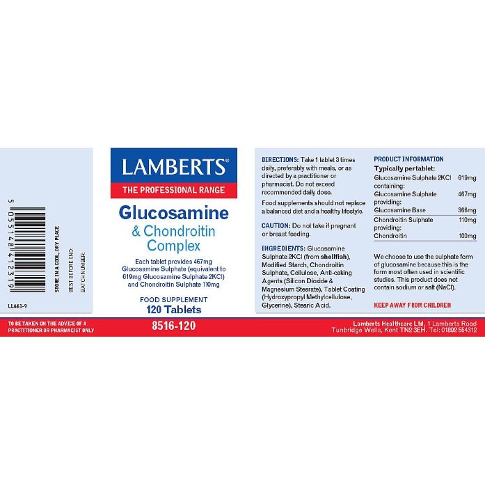 Lamberts Glucosamine & Chondroitin Complex ( 120 Tablets) # 8516