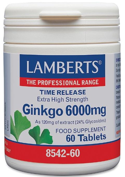 Lamberts Ginkgo Biloba 6000mg Extra High Strength (60 Tablets) # 8542