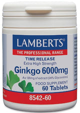 Lamberts Ginkgo Biloba 6000mg Extra High Strength (60 Tablets) # 8542