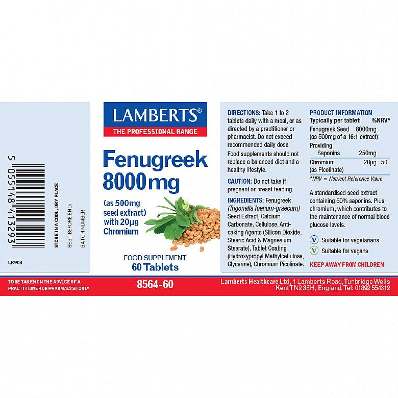 Lamberts Fenugreek 8000mg 60 tablets#8564