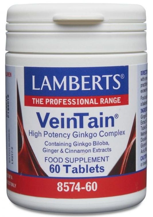 Lamberts VeinTain High Potency Ginkgo, Cinnamon and Ginger (60 Tablets) # 8574