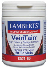 Lamberts VeinTain High Potency Ginkgo, Cinnamon and Ginger (60 Tablets) # 8574