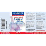 Lamberts Garlic 1650mg (allicin potential 5500mg) 60 Tablets # 8585