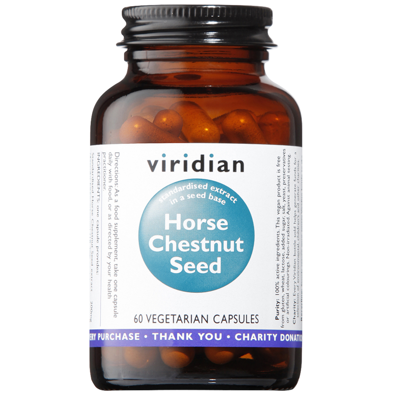 50% Off - Viridian Horse Chestnut Extract Veg Caps 60 size #886 (Expiry 04-2027)