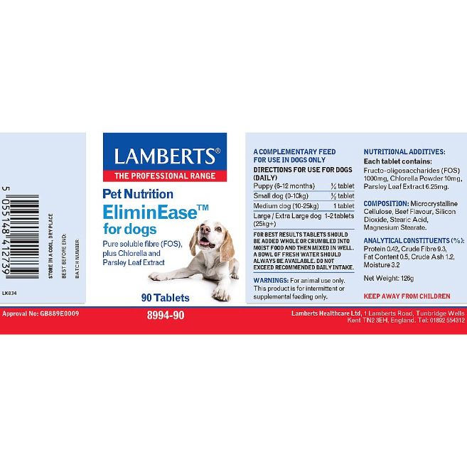 Lamberts Elimin Ease for Dogs ( 90 Tablets ) # 8994