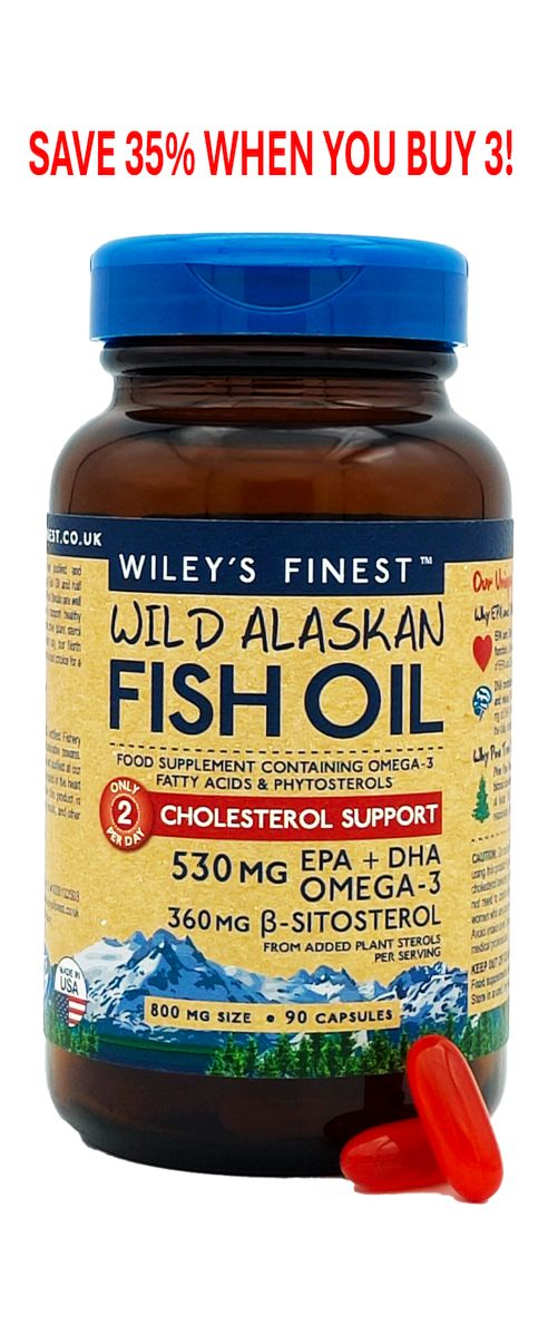 Wiley's Finest Cholesterol Support 90 caps - Save 35% When You Buy 3