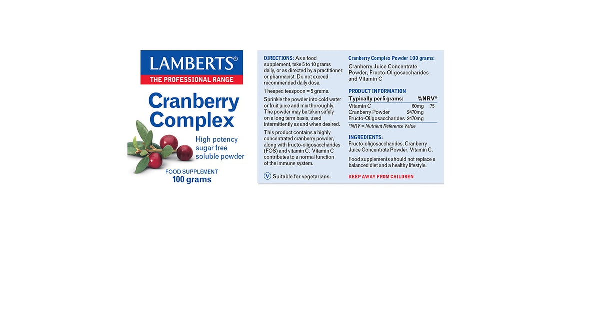 Lamberts Cranberry Complex Powder (100g) # 8556