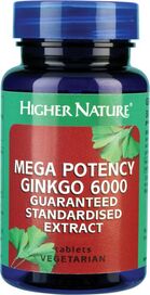 Higher Nature Ginkgo 6000 Mega Potency # GIMP090