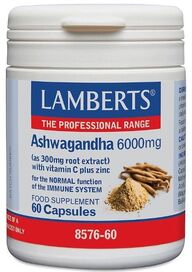 Lamberts Ashwagandha Capsules 6000mg (60 Caps) # 8576