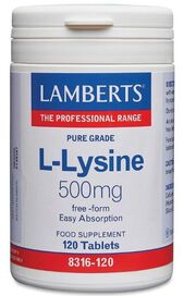 Lamberts L-Lysine 500mg (120 Tablets) # 8316