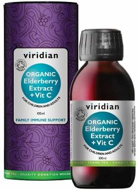 Viridian Elderberry & Vit C Extract (Organic)*  100ml size #908