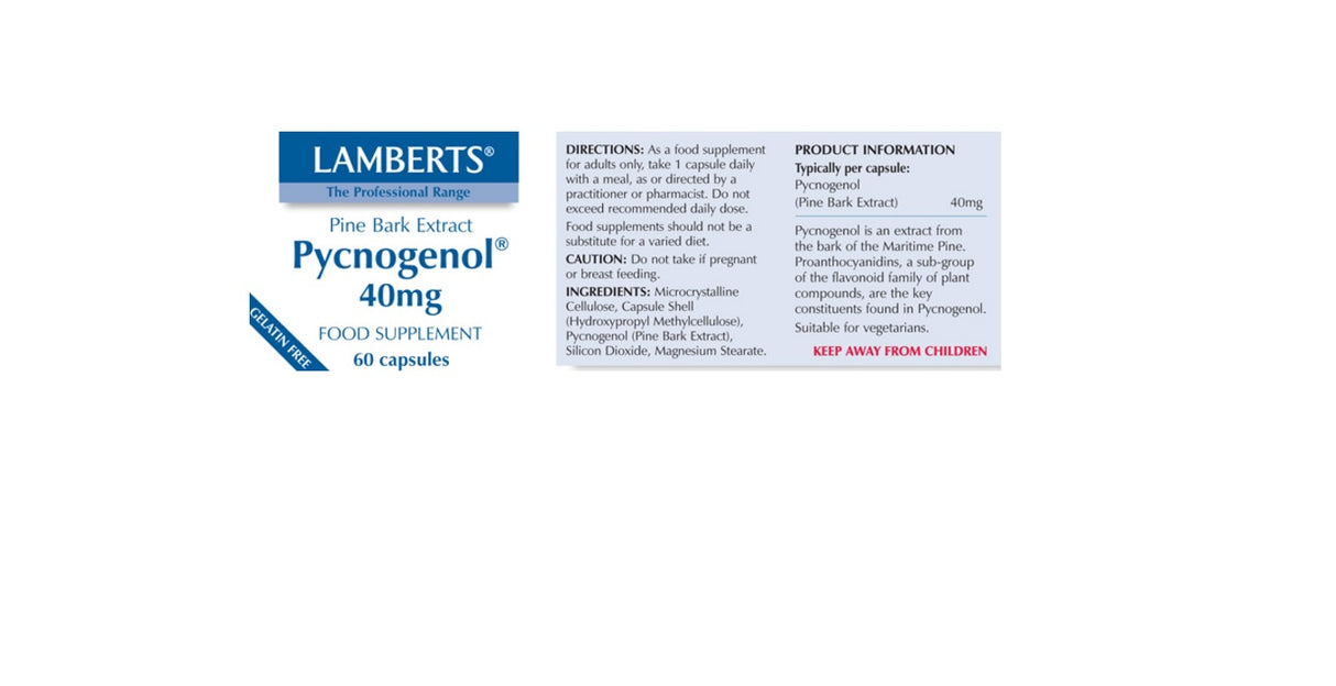 Lamberts Pycnogenol 40mg ( 60 Capsules) #8550