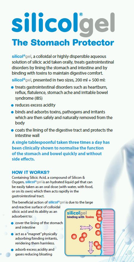 Saguna Silicol Gel Colloidal Silicic Acid For Gastrointestinal Disorders 500ml (6 Pack)