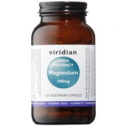 Viridian Magnesium 300mg (High Potency) Veg Caps 120 size #304