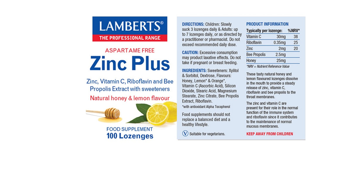 Lamberts Zinc Plus Lozenges (100 Lozenges) # 8284