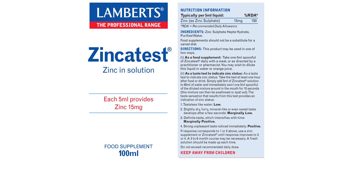 Lamberts Zincatest 100ml #8285